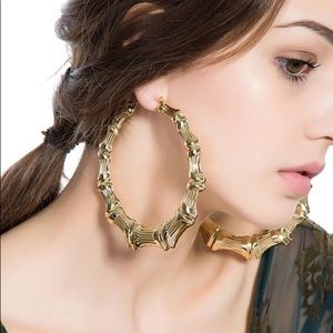 Bamboo hoop earrings